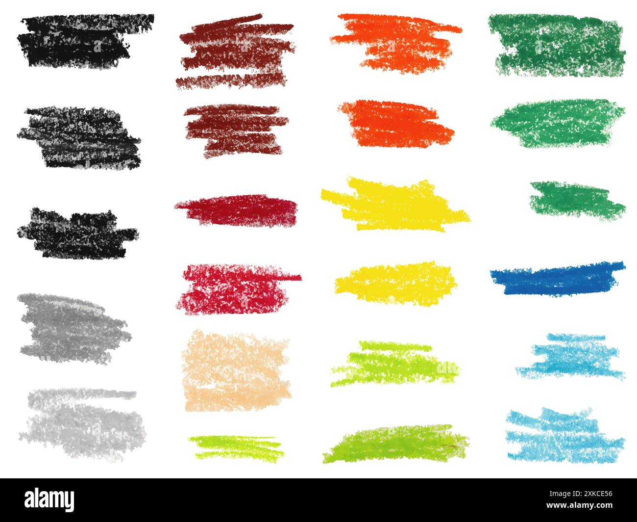 L'ensemble de vecteurs présente divers échantillons de crayons de couleur Illustration de Vecteur