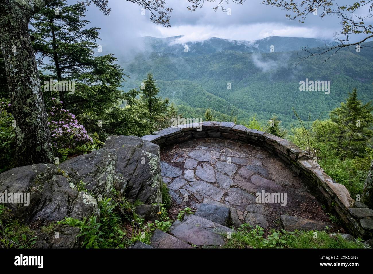 Vue sur la gorge de Linville dans l'ouest de la Caroline du Nord, États-Unis Banque D'Images