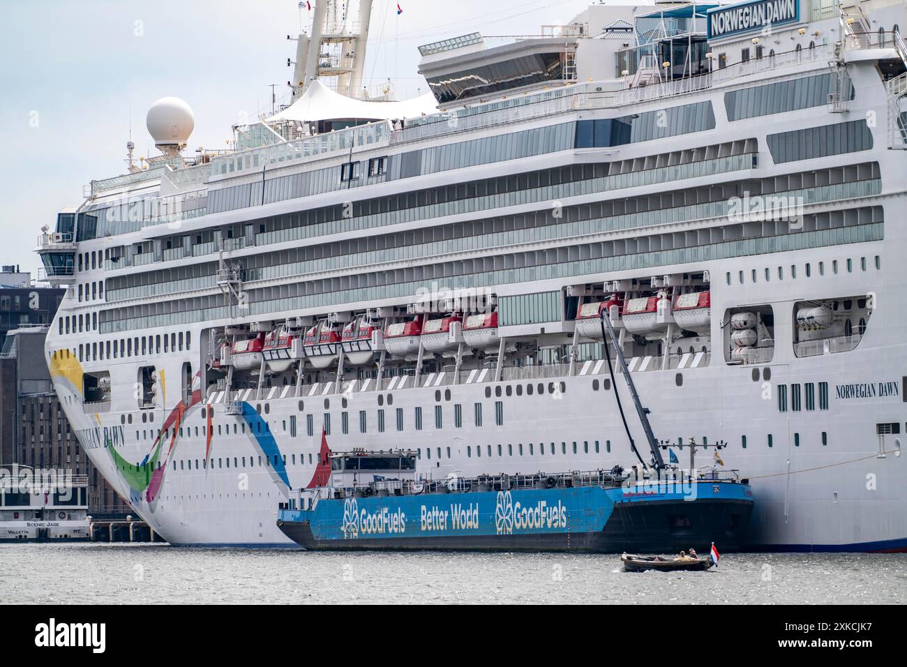 Le navire de croisière Norwegian Dawn au terminal passagers Amsterdam, Cruise Port Amsterdam, appartient à Norwegian Cruise Line, pays-Bas Banque D'Images