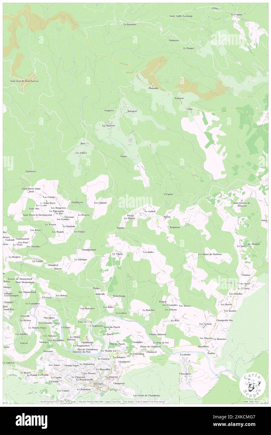 Payzac, Ardèche, FR, France, Auvergne-Rhône-Alpes, n 44 27' 14'', N 4 9' 11'', carte, Cartascapes carte publiée en 2024. Explorez Cartascapes, une carte qui révèle la diversité des paysages, des cultures et des écosystèmes de la Terre. Voyage à travers le temps et l'espace, découvrir l'interconnexion du passé, du présent et de l'avenir de notre planète. Banque D'Images