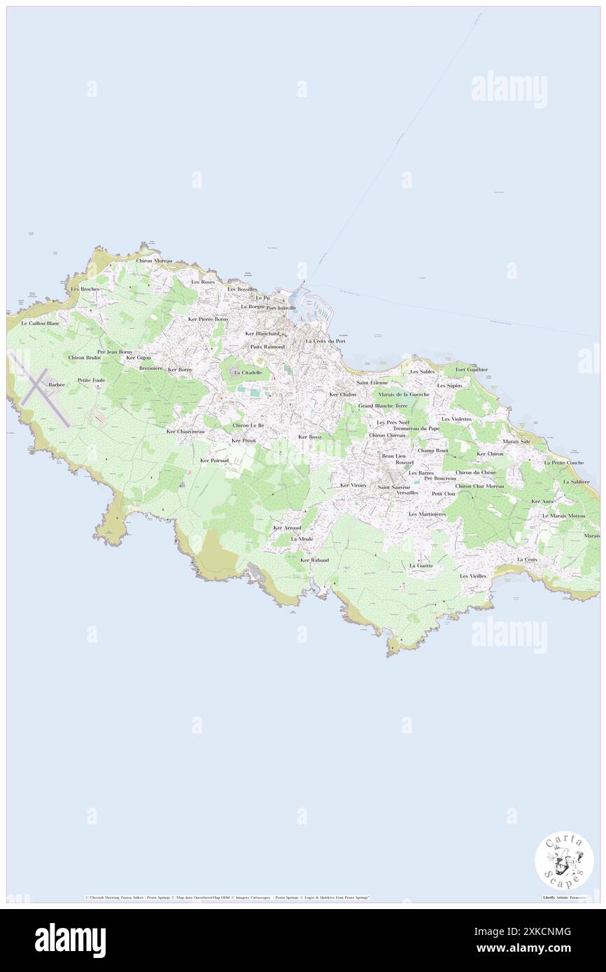 Commune de L'Ile-d'Yeu, FR, France, pays de la Loire, N 46 42' 34'', S 2 20' 49'', map, Cartascapes map publiée en 2024. Explorez Cartascapes, une carte qui révèle la diversité des paysages, des cultures et des écosystèmes de la Terre. Voyage à travers le temps et l'espace, découvrir l'interconnexion du passé, du présent et de l'avenir de notre planète. Banque D'Images