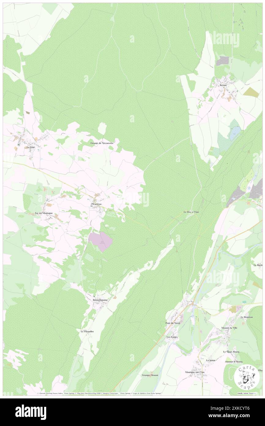 Picarreau, Jura, FR, France, Bourgogne-Franche-Comté, n 46 45' 14'', N 5 44' 42'', carte, Carthascapes carte publiée en 2024. Explorez Cartascapes, une carte qui révèle la diversité des paysages, des cultures et des écosystèmes de la Terre. Voyage à travers le temps et l'espace, découvrir l'interconnexion du passé, du présent et de l'avenir de notre planète. Banque D'Images