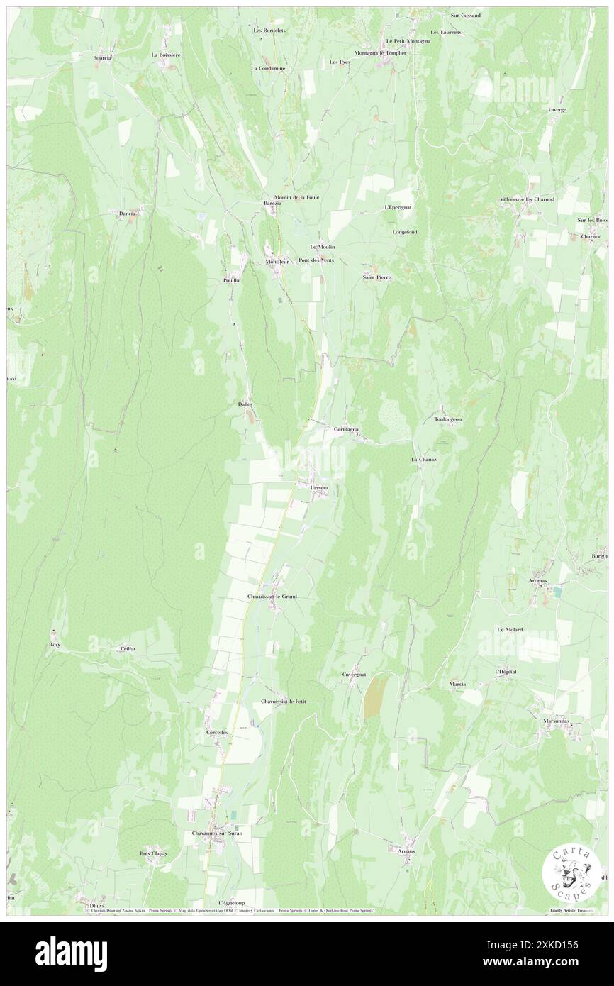 Germagnat, Ain, FR, France, Auvergne-Rhône-Alpes, n 46 18' 38'', N 5 26' 54'', carte, Carthascapes carte publiée en 2024. Explorez Cartascapes, une carte qui révèle la diversité des paysages, des cultures et des écosystèmes de la Terre. Voyage à travers le temps et l'espace, découvrir l'interconnexion du passé, du présent et de l'avenir de notre planète. Banque D'Images