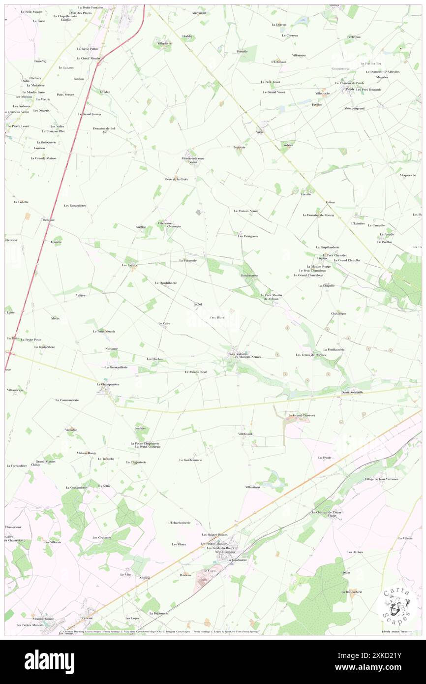 Saint-Valentin, Indre, FR, France, Centre, n 46 57' 6'', N 1 51' 52'', carte, Carthascapes carte publiée en 2024. Explorez Cartascapes, une carte qui révèle la diversité des paysages, des cultures et des écosystèmes de la Terre. Voyage à travers le temps et l'espace, découvrir l'interconnexion du passé, du présent et de l'avenir de notre planète. Banque D'Images