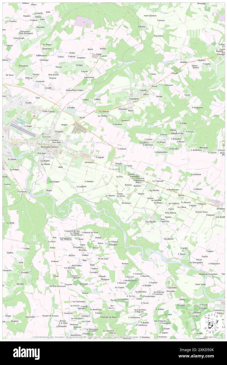 Barcelonne-du-Gers, Gers, FR, France, Occitanie, n 43 42' 11'', S 0 14' 8'', carte, Cartascapes carte publiée en 2024. Explorez Cartascapes, une carte qui révèle la diversité des paysages, des cultures et des écosystèmes de la Terre. Voyage à travers le temps et l'espace, découvrir l'interconnexion du passé, du présent et de l'avenir de notre planète. Banque D'Images