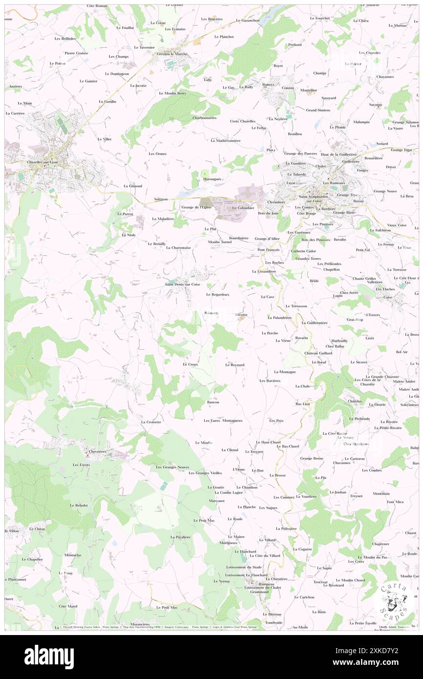 Saint-Denis-sur-Coise, Loire, FR, France, Auvergne-Rhône-Alpes, n 45 37' 0'', N 4 25' 23'', carte, Cartascapes carte publiée en 2024. Explorez Cartascapes, une carte qui révèle la diversité des paysages, des cultures et des écosystèmes de la Terre. Voyage à travers le temps et l'espace, découvrir l'interconnexion du passé, du présent et de l'avenir de notre planète. Banque D'Images