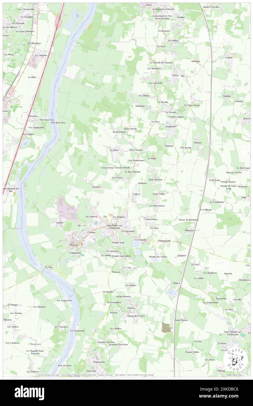 Saint-Didier-sur-Chalaronne, Ain, FR, France, Auvergne-Rhône-Alpes, n 46 10' 37'', N 4 49' 6'', carte, Carthascapes carte publiée en 2024. Explorez Cartascapes, une carte qui révèle la diversité des paysages, des cultures et des écosystèmes de la Terre. Voyage à travers le temps et l'espace, découvrir l'interconnexion du passé, du présent et de l'avenir de notre planète. Banque D'Images