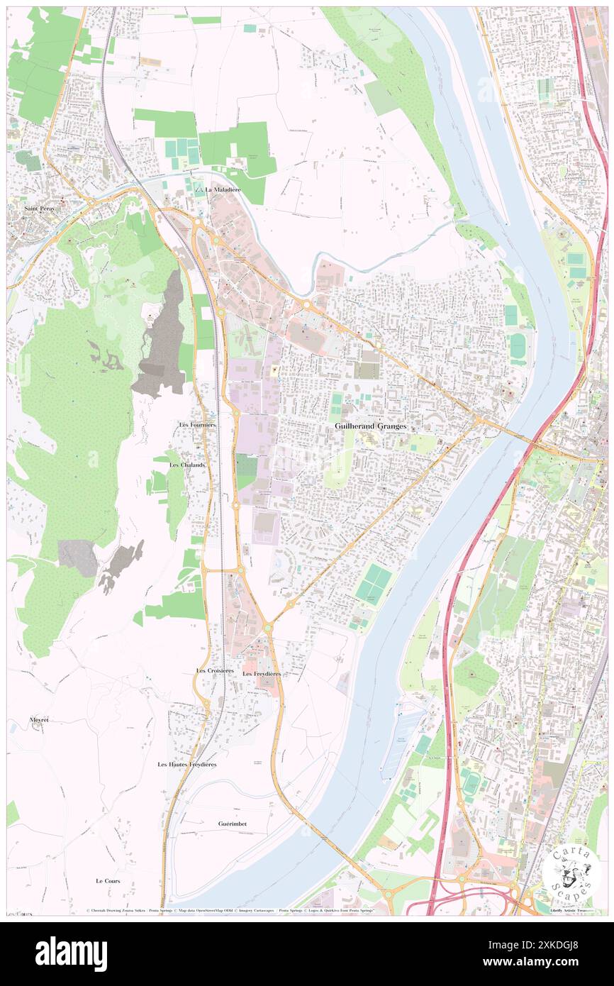 Guilherand-Granges, Ardèche, FR, France, Auvergne-Rhône-Alpes, n 44 56' 3'', N 4 52' 30'', carte, Carthascapes carte publiée en 2024. Explorez Cartascapes, une carte qui révèle la diversité des paysages, des cultures et des écosystèmes de la Terre. Voyage à travers le temps et l'espace, découvrir l'interconnexion du passé, du présent et de l'avenir de notre planète. Banque D'Images