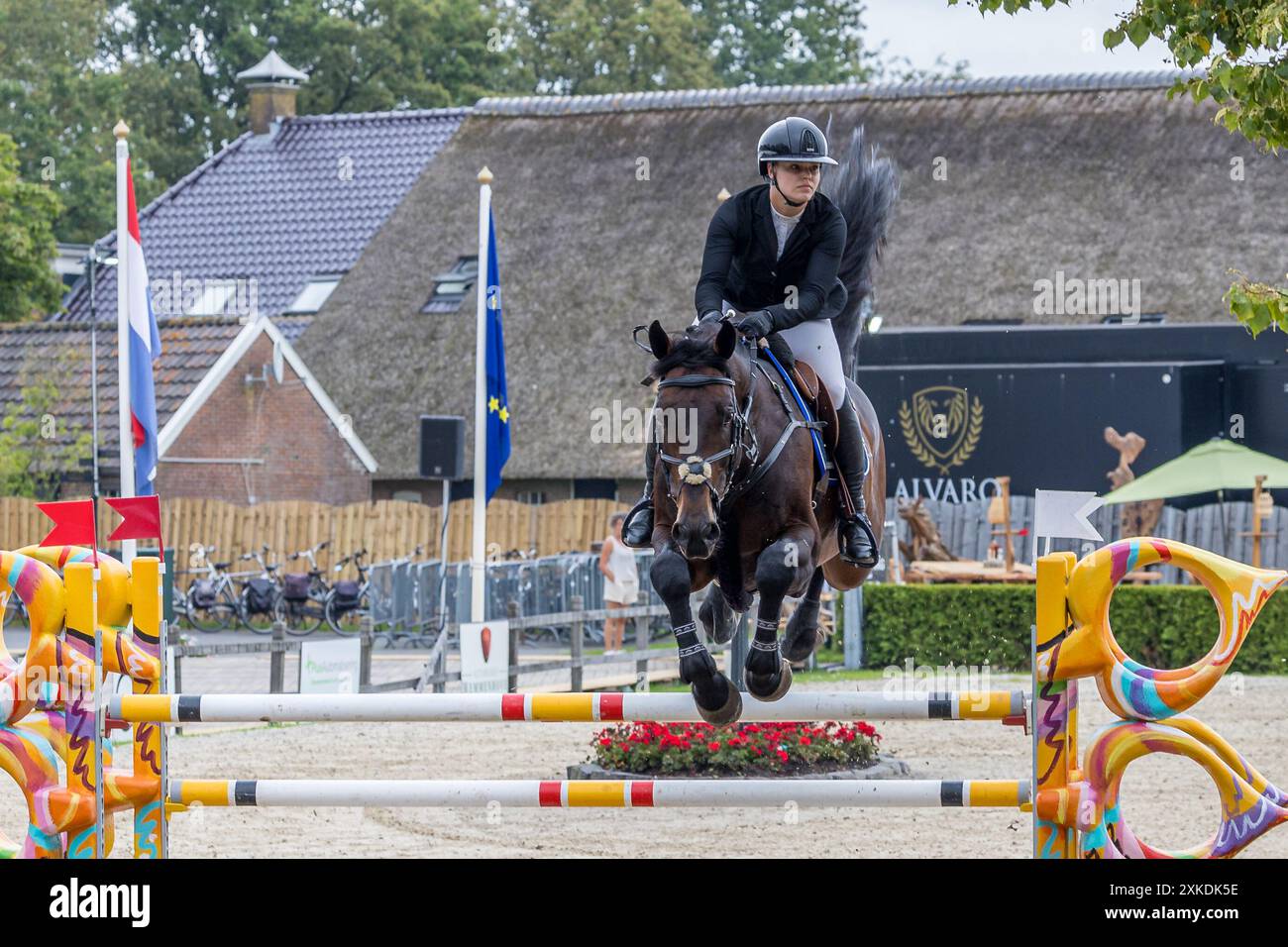 Veeningen, pays-Bas. 21 juillet 2024. VEENINGEN, PAYS-BAS - 21 JUILLET, amke Bekhuis (NED) pendant Jumping S21 Gemeente de Wolden Prize - Grand Prix (LR) CSI Zuidwolde 2024 au CH de Wolden 21 juillet 2024 à Veeningen, pays-Bas. (Photo de Jaap van der Pijll/Orange Pictures) crédit : Orange pics BV/Alamy Live News Banque D'Images