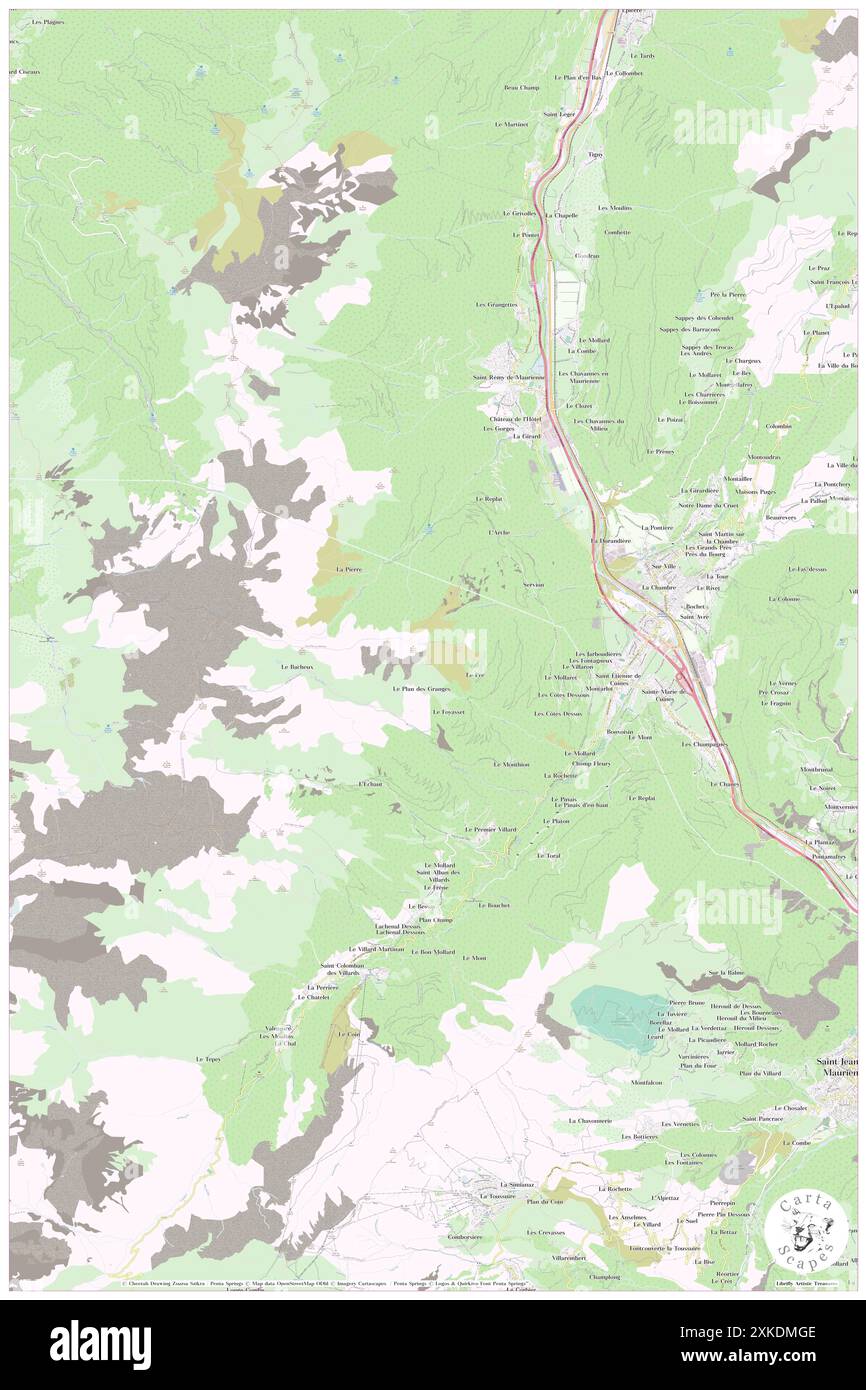 Saint-Etienne-de-Cuines, Savoie, FR, France, Auvergne-Rhône-Alpes, n 45 20' 31'', N 6 17' 30'', carte, Carthascapes carte publiée en 2024. Explorez Cartascapes, une carte qui révèle la diversité des paysages, des cultures et des écosystèmes de la Terre. Voyage à travers le temps et l'espace, découvrir l'interconnexion du passé, du présent et de l'avenir de notre planète. Banque D'Images