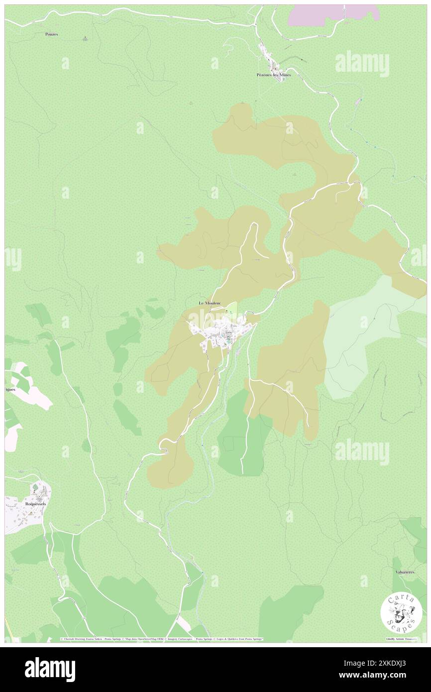 FOS, Hérault, FR, France, Occitanie, n 43 33' 57'', N 3 14' 44'', carte, Carthascapes carte publiée en 2024. Explorez Cartascapes, une carte qui révèle la diversité des paysages, des cultures et des écosystèmes de la Terre. Voyage à travers le temps et l'espace, découvrir l'interconnexion du passé, du présent et de l'avenir de notre planète. Banque D'Images