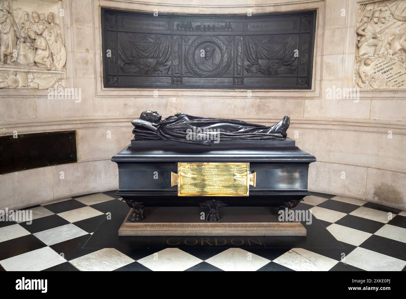 Mémorial de Charles George Gordon, à l'intérieur de la cathédrale St Paul, Londres, Banque D'Images