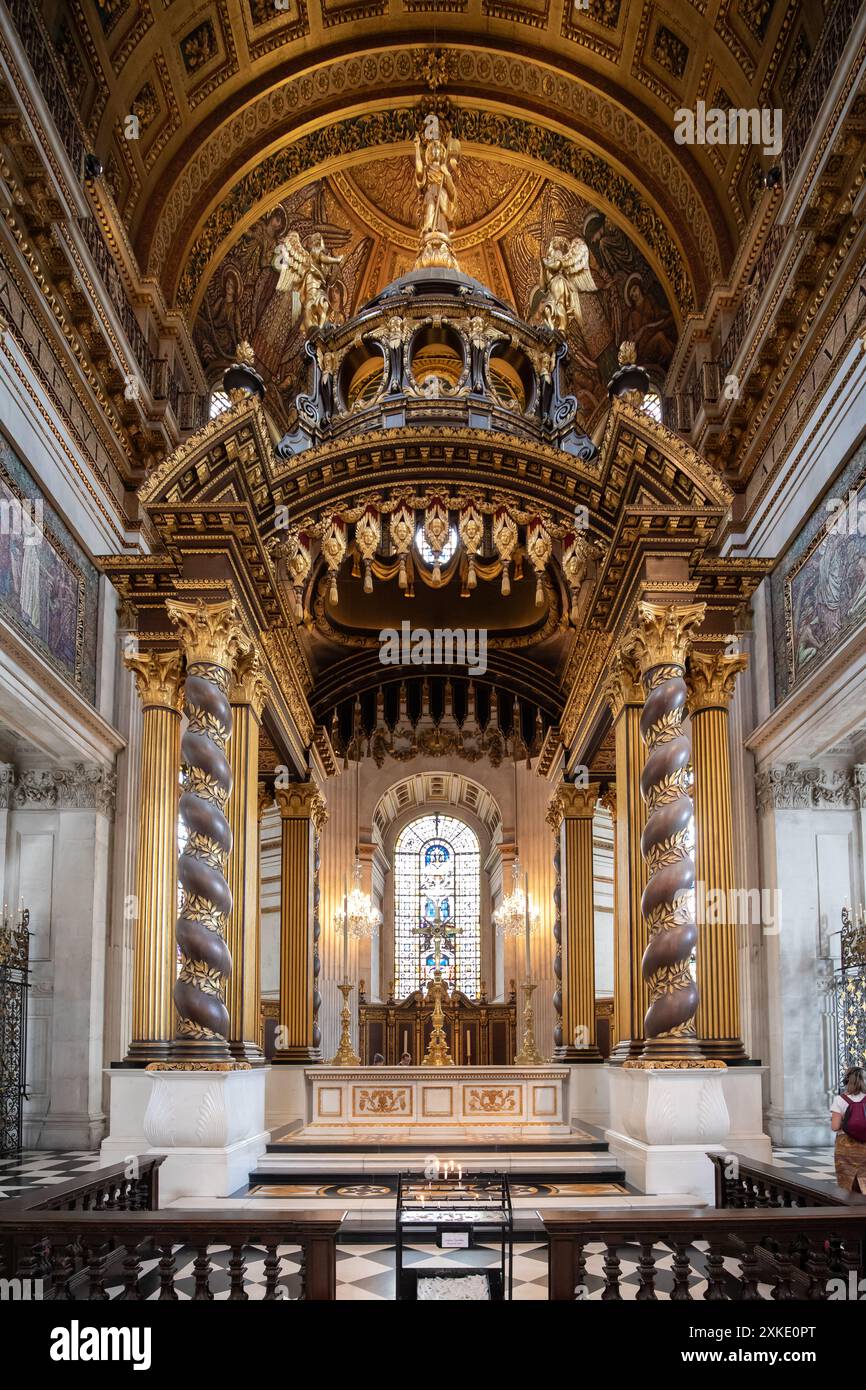 Le maître-autel, cathédrale Saint-Paul, Londres, Royaume-Uni Banque D'Images