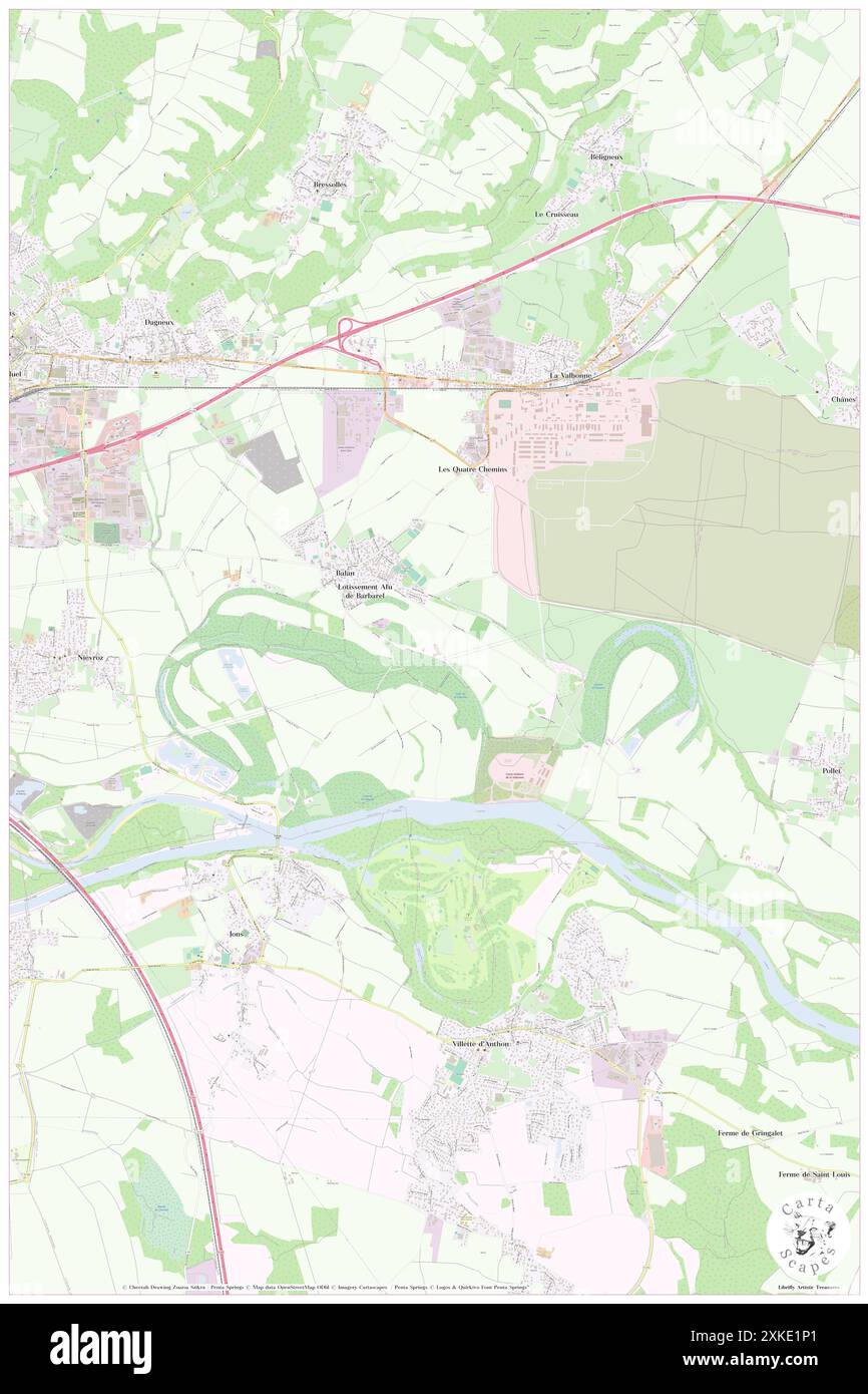 Balan, Ain, FR, France, Auvergne-Rhône-Alpes, n 45 50' 3'', N 5 5' 53'', carte, Cartascapes carte publiée en 2024. Explorez Cartascapes, une carte qui révèle la diversité des paysages, des cultures et des écosystèmes de la Terre. Voyage à travers le temps et l'espace, découvrir l'interconnexion du passé, du présent et de l'avenir de notre planète. Banque D'Images