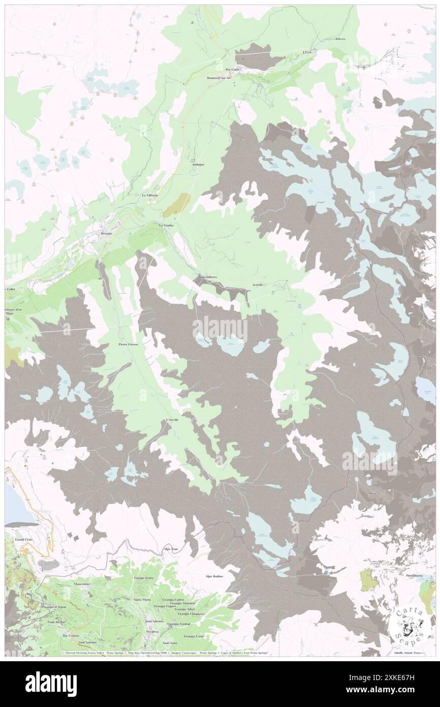 Bessans, Savoie, FR, France, Auvergne-Rhône-Alpes, n 45 19' 12'', N 6 59' 36'', carte, Carthascapes carte publiée en 2024. Explorez Cartascapes, une carte qui révèle la diversité des paysages, des cultures et des écosystèmes de la Terre. Voyage à travers le temps et l'espace, découvrir l'interconnexion du passé, du présent et de l'avenir de notre planète. Banque D'Images