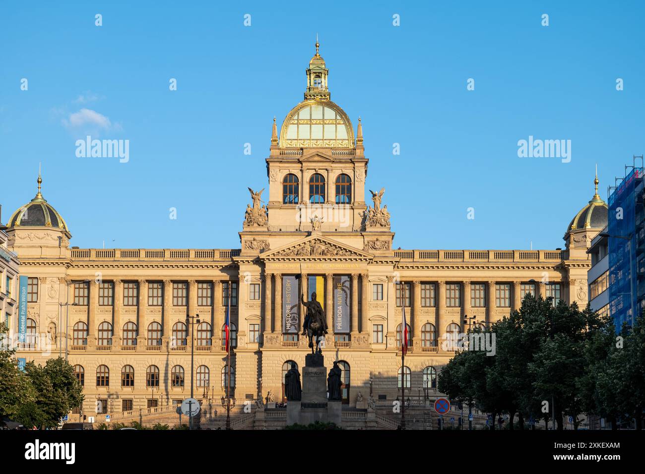 Prague, République tchèque -7-2-2024 : place Venceslas à Prague Banque D'Images