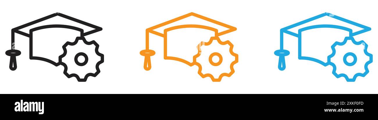 Collection de logo vectoriel d'icône d'éducation d'ingénierie ou groupe de pack groupé Illustration de Vecteur