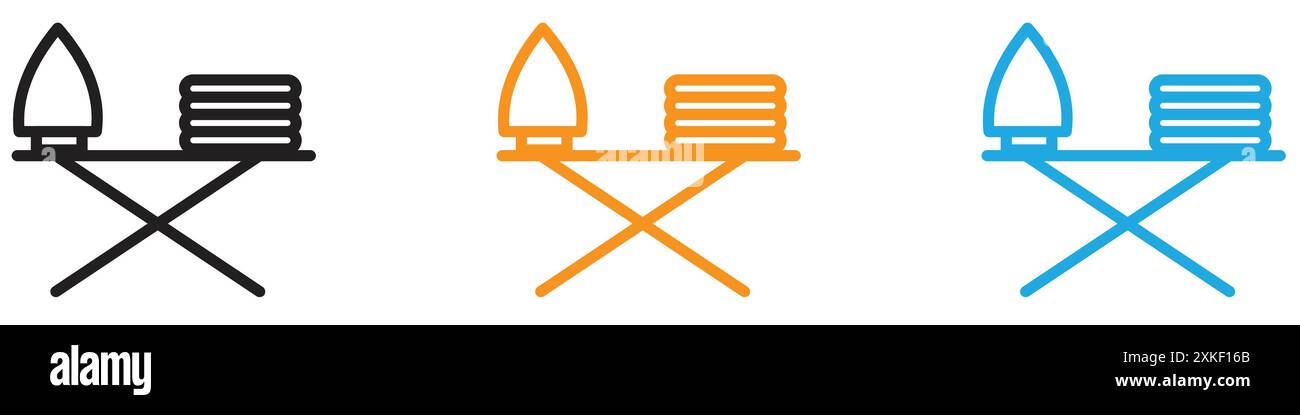 collection de logo vectoriel d'icône de table à repasser ou groupe de pack groupé Illustration de Vecteur