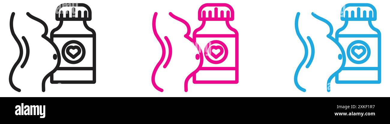 Suppléments pour la collection d'ensemble de logo de vecteur d'icône de femmes enceintes ou groupe de pack de paquet Illustration de Vecteur