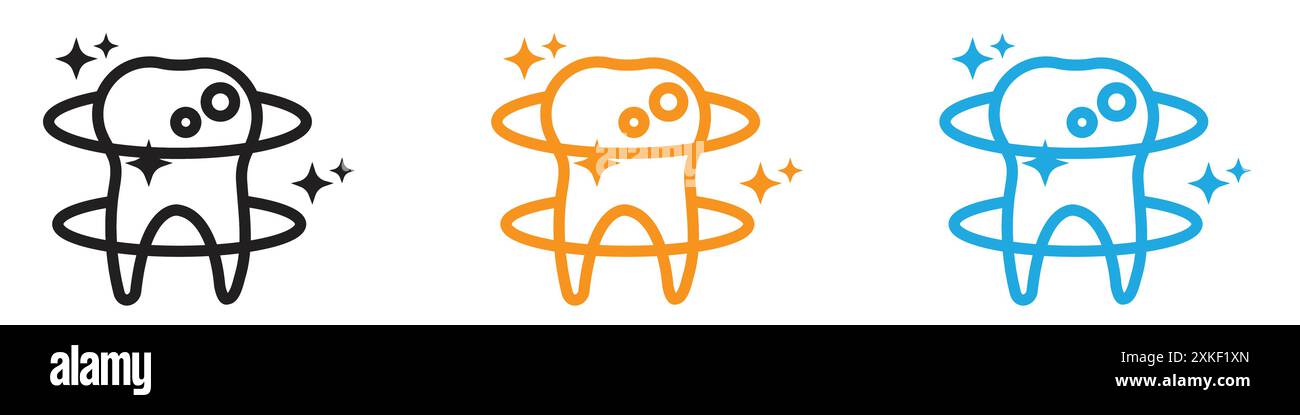 Collection de logo vectoriel d'icône de nettoyage des dents ou groupe de pack de paquet Illustration de Vecteur