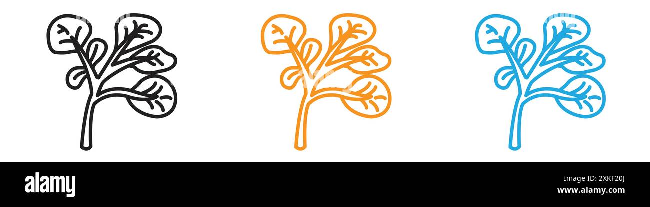 collection d'ensemble de logo vectoriel d'icône de légume de cresson ou groupe de paquet de paquet Illustration de Vecteur