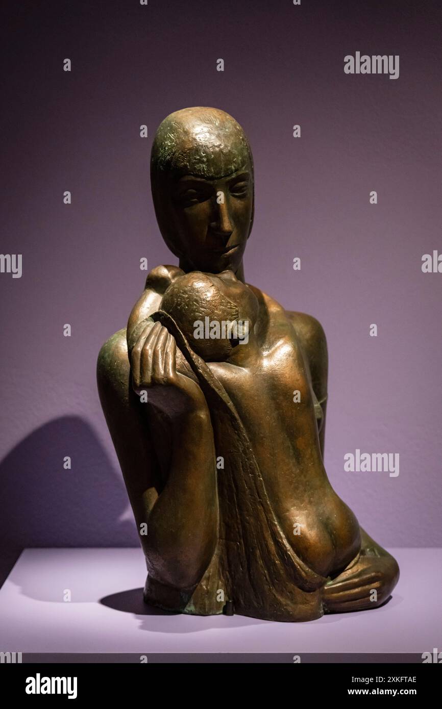 Emy Roeder, frères et sœurs, garçon embrassant une fille, 1933-1934, bronze, Fondation Felix Nussbaum, Münster. Banque D'Images