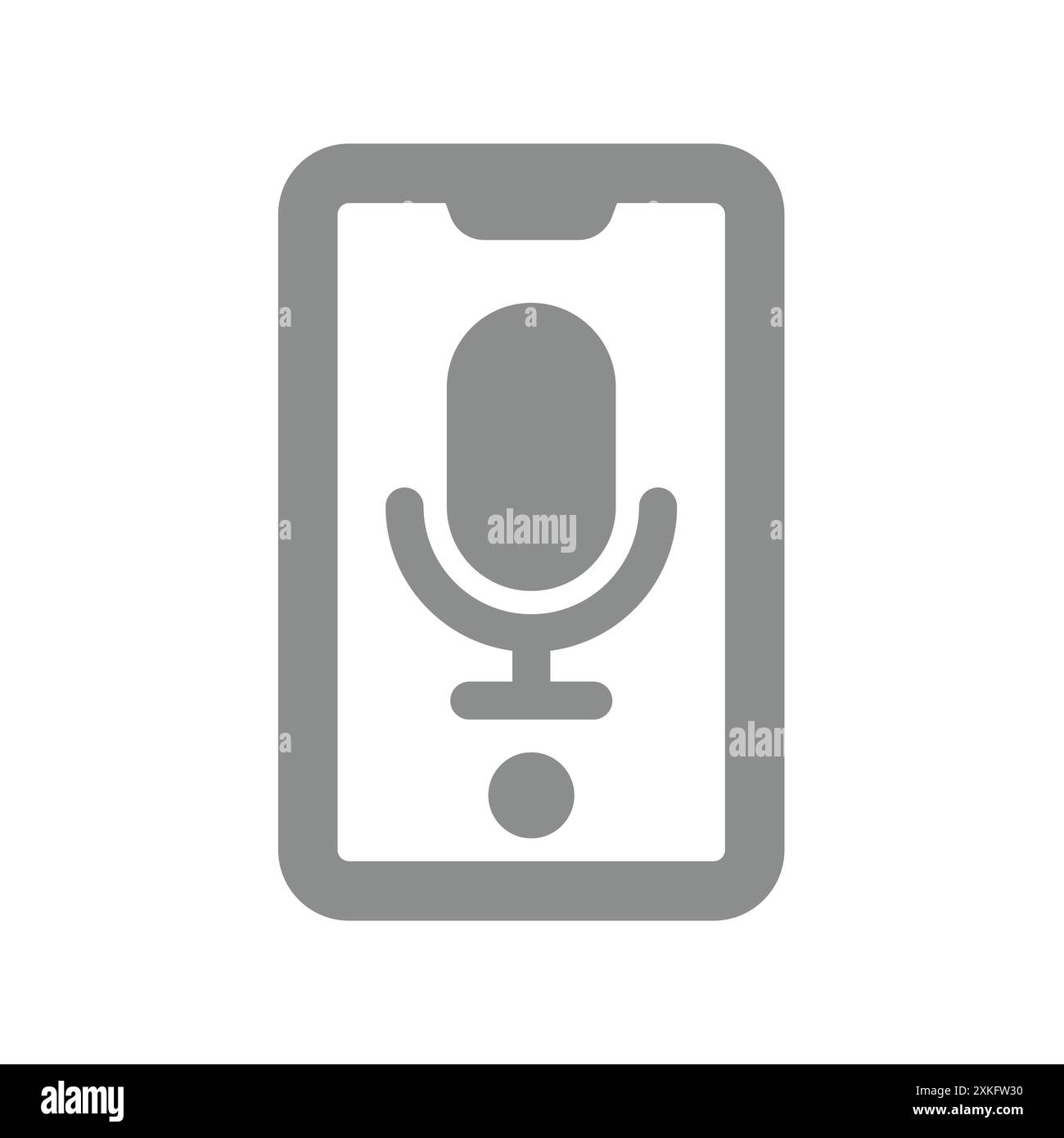 Icône de vecteur de téléphone et de microphone. Symbole d'enregistrement, d'enregistrement et de podcast. Illustration de Vecteur