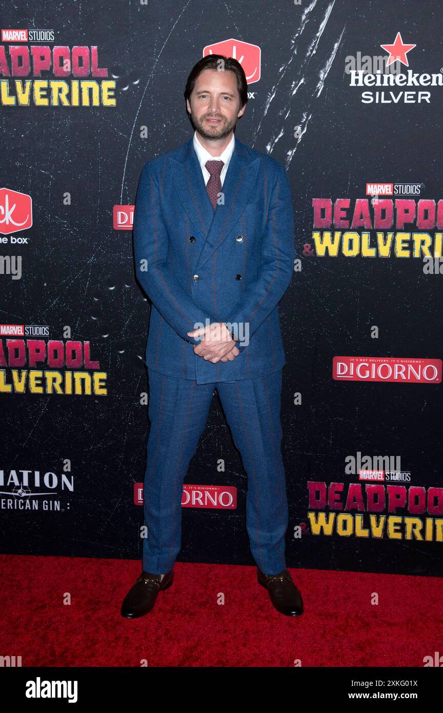 Aaron Stanford BEI der Weltpremiere des Kinofilms Deadpool & Wolverine im David H. Koch Theater. New York, 22.07.2024 *** Aaron Stanford à la première mondiale du film Deadpool Wolverine au David H Koch Theater New York, 22 07 2024 Foto:xB.xHinex/xFuturexImagex deadpool_wolverine_4502 Banque D'Images