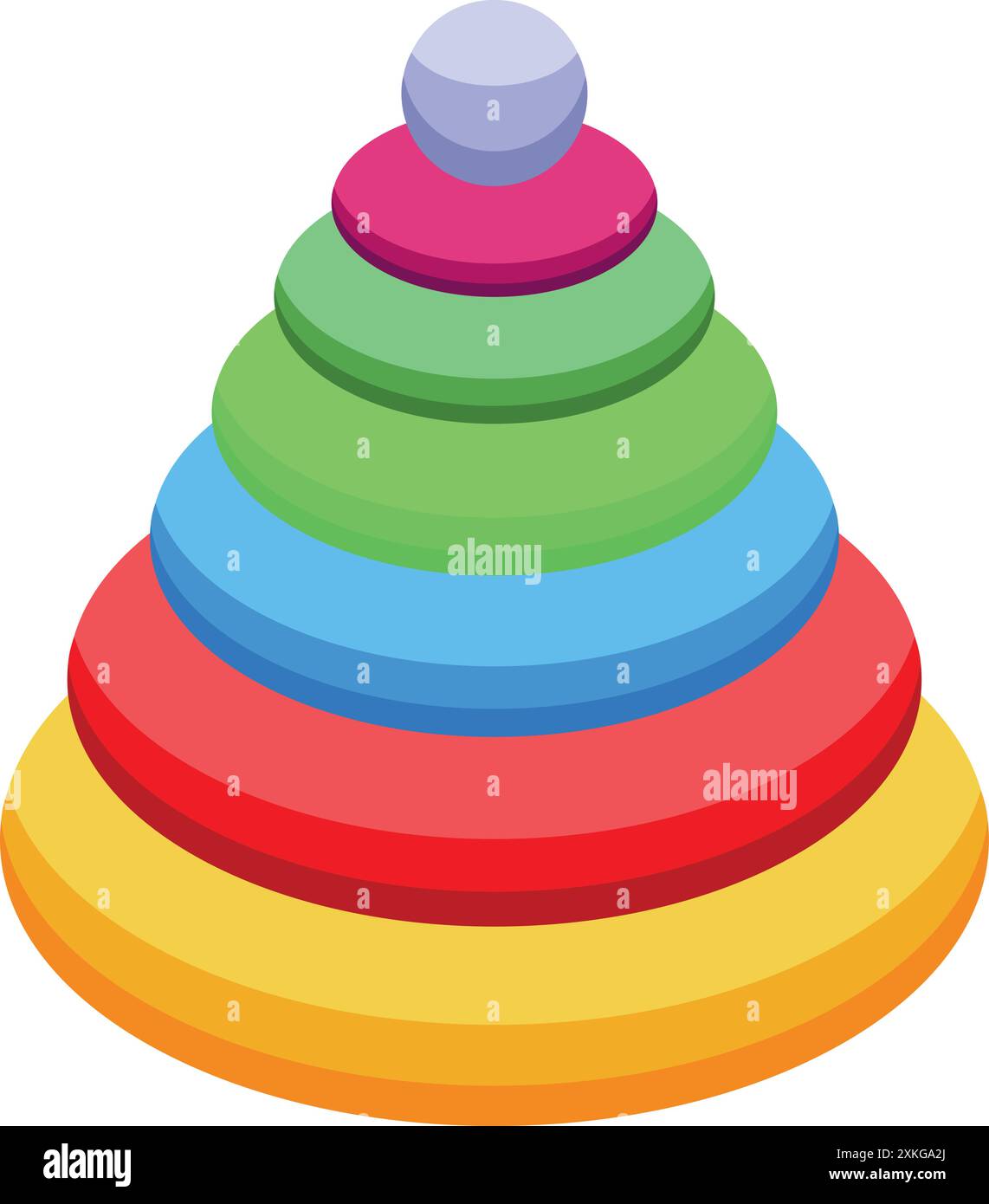 Cette pyramide de jouet colorée est parfaite pour illustrer les concepts de l'éducation de la petite enfance, l'apprentissage basé sur le jeu et le développement de l'enfant Illustration de Vecteur