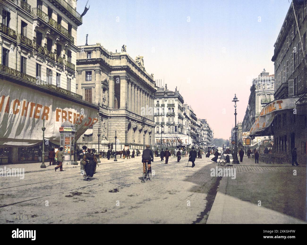 Bourse Et Chambre De Commerce Marseille - Photo Albuminée Originale Circa 1865