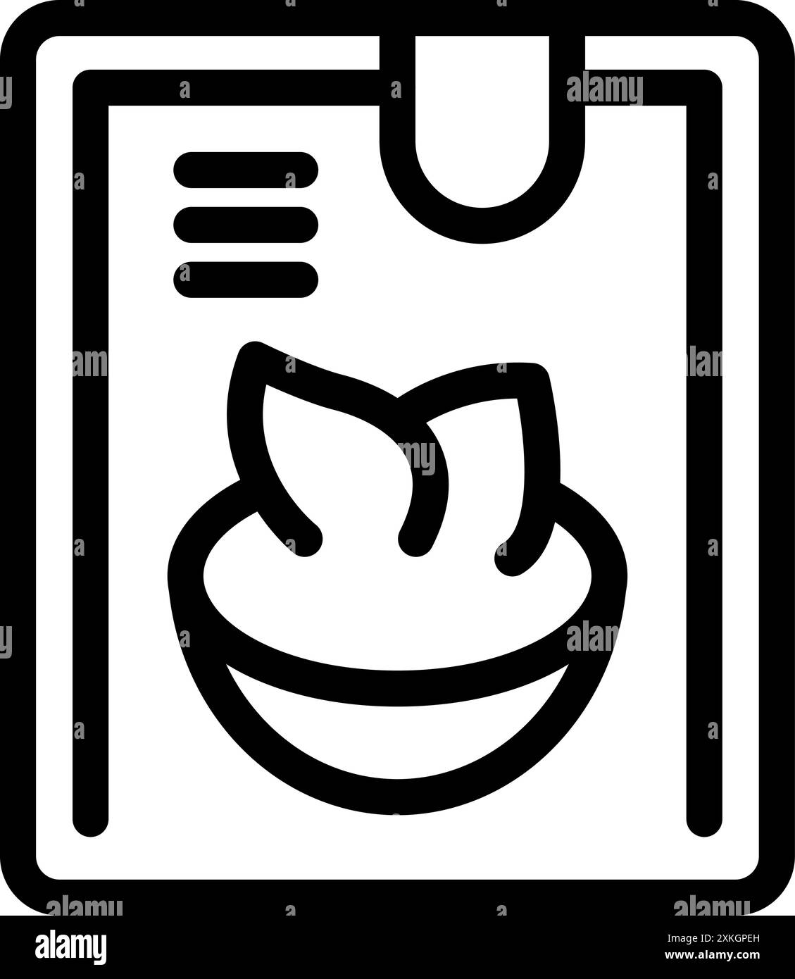 Dessin minimaliste représentant une page de site avec une recette de nourriture végétalienne à base de plantes Illustration de Vecteur