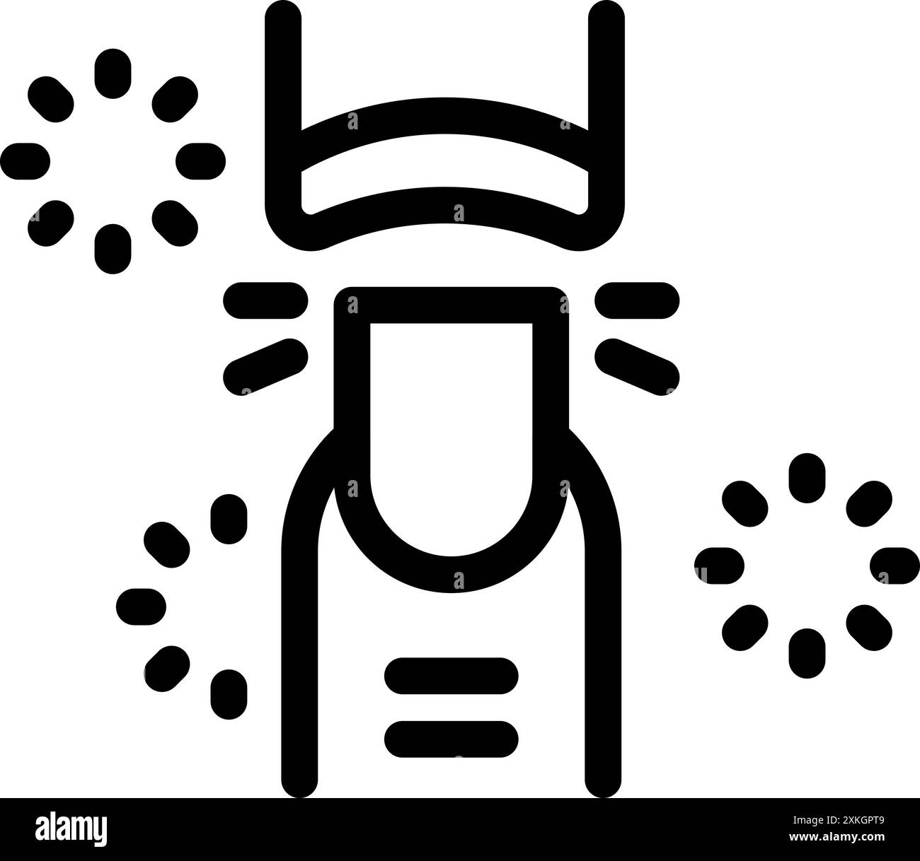 Manucure utilise uv ou lampe LED pour fixer le vernis gel pendant la procédure de manucure dans un salon de beauté Illustration de Vecteur