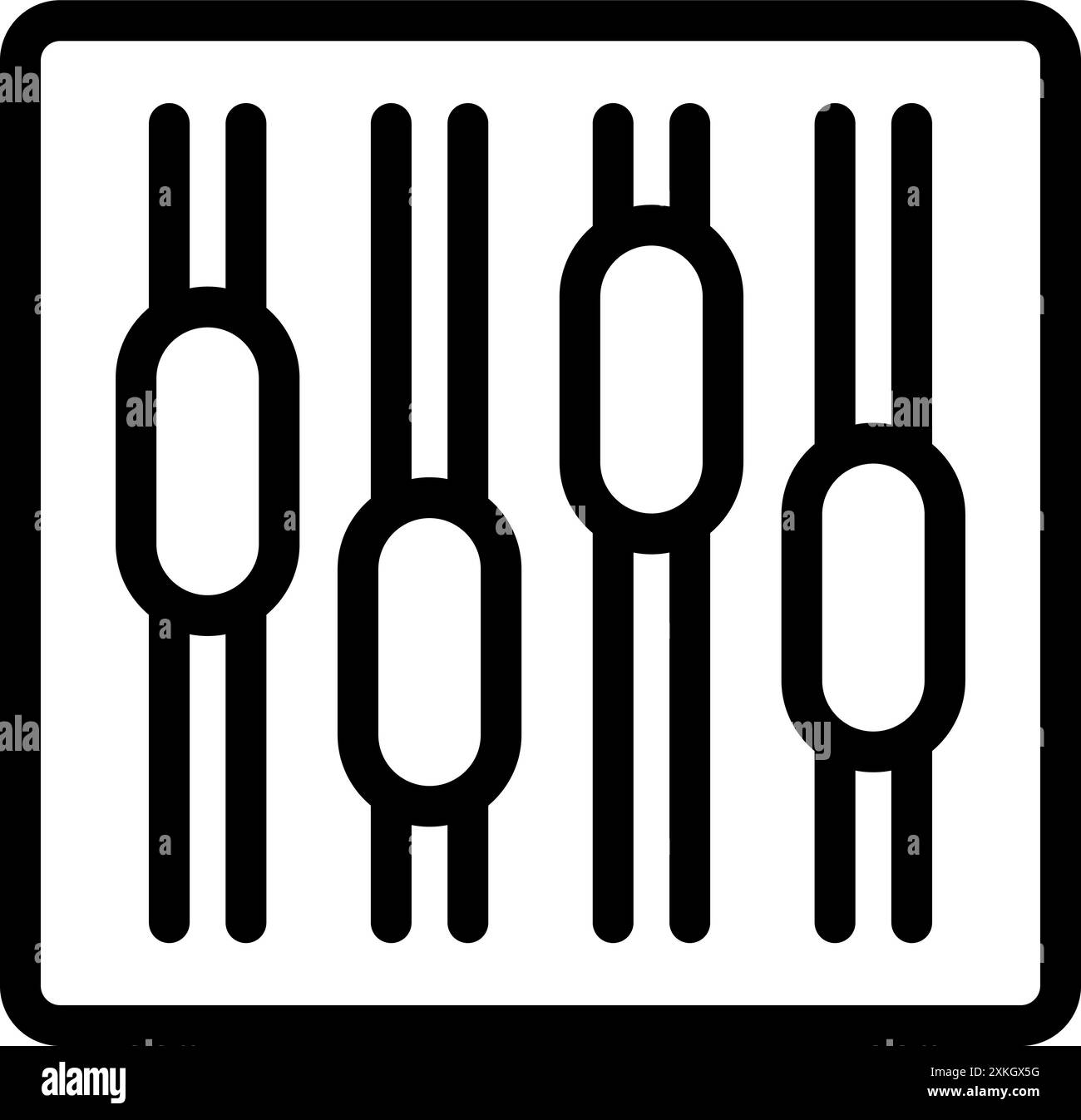 Icône noire et blanche d'une console de mixage audio ajustant les niveaux sonores Illustration de Vecteur