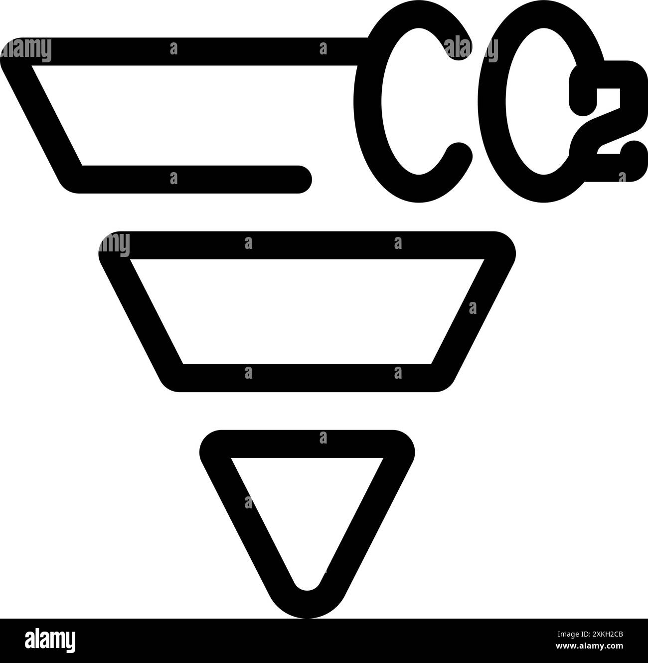 Icône de ligne d'un entonnoir filtrant les émissions de dioxyde de carbone pour la durabilité environnementale Illustration de Vecteur Icône de ligne d'un entonnoir filtrant les émissions de dioxyde de carbone pour la durabilité environnementale Illustration de Vecteur