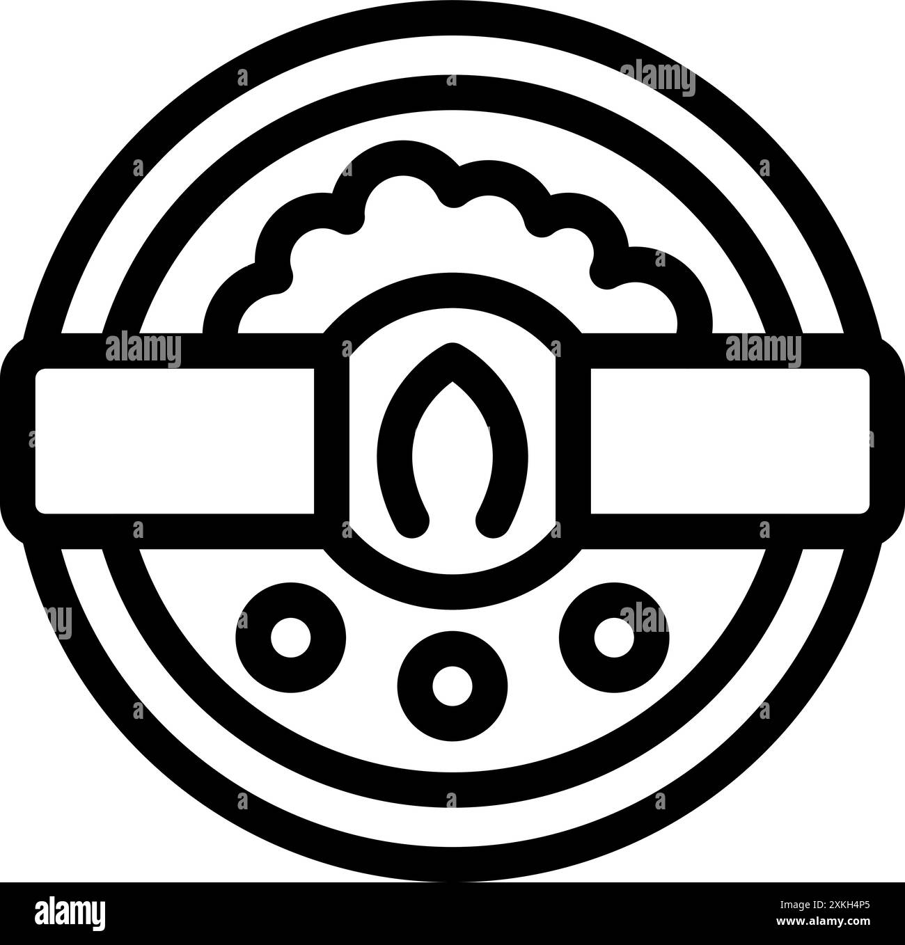 Ligne icône du jamun de goulab doux traditionnel indien, boules de lait frites dans du sirop de sucre, souvent servi pendant les festivals et les célébrations Illustration de Vecteur