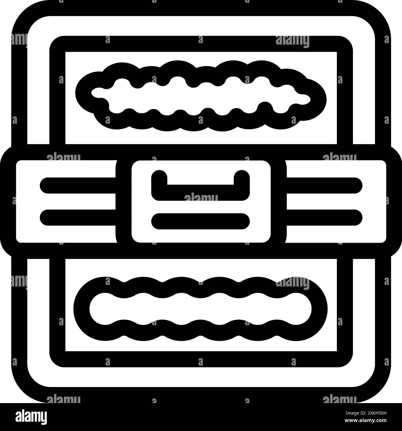 Boîte à lunch avec compartiments gardant les aliments frais, parfaite pour l'école, le travail ou les pique-niques Illustration de Vecteur