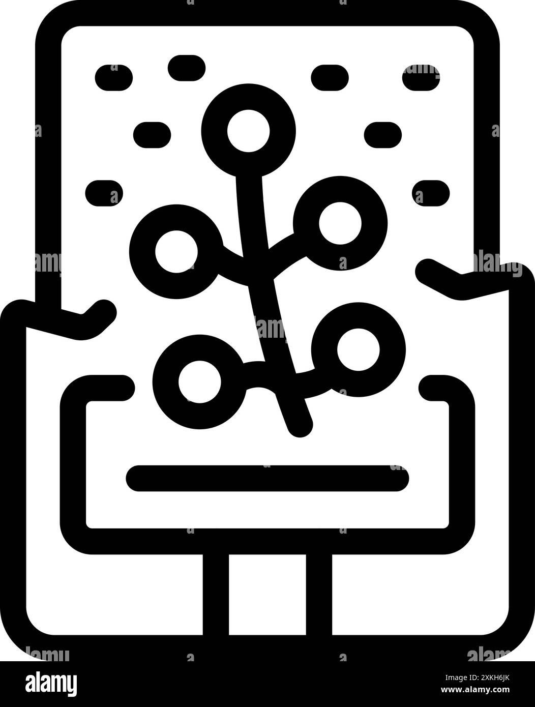 Icône d'analyse de micropuce représentant le processus complexe de fabrication de semi-conducteurs Illustration de Vecteur