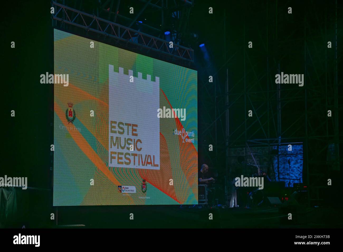 Castello Carrarese d' Este, Este (PD), Italie, 22 juillet 2024, logo du Festival de musique d'Este pendant Francesco de Gregori dal vivo 2024 - chanteur italien Mus Banque D'Images