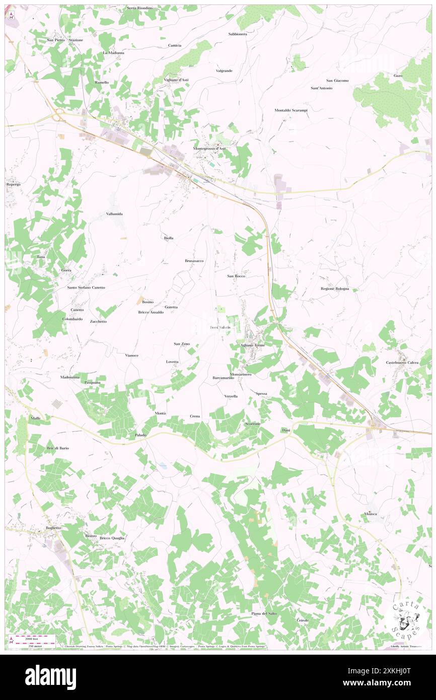 Fons Salutis, Provincia di Asti, IT, Italie, Piémont, n 44 47' 38'', N 8 14' 30'', carte, Carthascapes carte publiée en 2024. Explorez Cartascapes, une carte qui révèle la diversité des paysages, des cultures et des écosystèmes de la Terre. Voyage à travers le temps et l'espace, découvrir l'interconnexion du passé, du présent et de l'avenir de notre planète. Banque D'Images