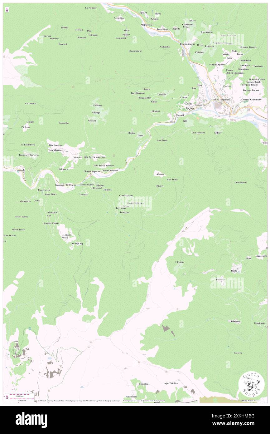 Rivoira, Turin, IT, Italie, Piémont, n 44 55' 46'', N 7 9' 28'', carte, Carthascapes carte publiée en 2024. Explorez Cartascapes, une carte qui révèle la diversité des paysages, des cultures et des écosystèmes de la Terre. Voyage à travers le temps et l'espace, découvrir l'interconnexion du passé, du présent et de l'avenir de notre planète. Banque D'Images