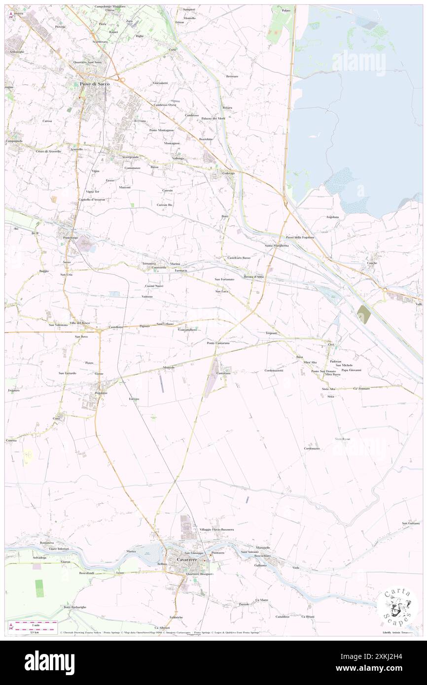 Correzzola, Provincia di Padova, IT, Italie, Vénétie, n 45 14' 7'', N 12 4' 2'', carte, Cartascapes carte publiée en 2024. Explorez Cartascapes, une carte qui révèle la diversité des paysages, des cultures et des écosystèmes de la Terre. Voyage à travers le temps et l'espace, découvrir l'interconnexion du passé, du présent et de l'avenir de notre planète. Banque D'Images