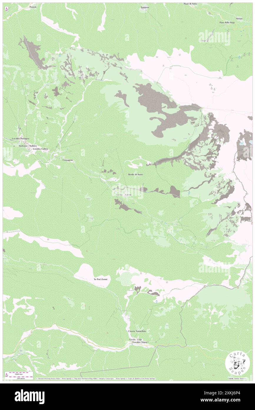 Cortis, Udine, IT, Italie, Frioul-Vénétie Julienne, n 46 20' 54'', N 13 23' 39'', carte, Carthascapes carte publiée en 2024. Explorez Cartascapes, une carte qui révèle la diversité des paysages, des cultures et des écosystèmes de la Terre. Voyage à travers le temps et l'espace, découvrir l'interconnexion du passé, du présent et de l'avenir de notre planète. Banque D'Images