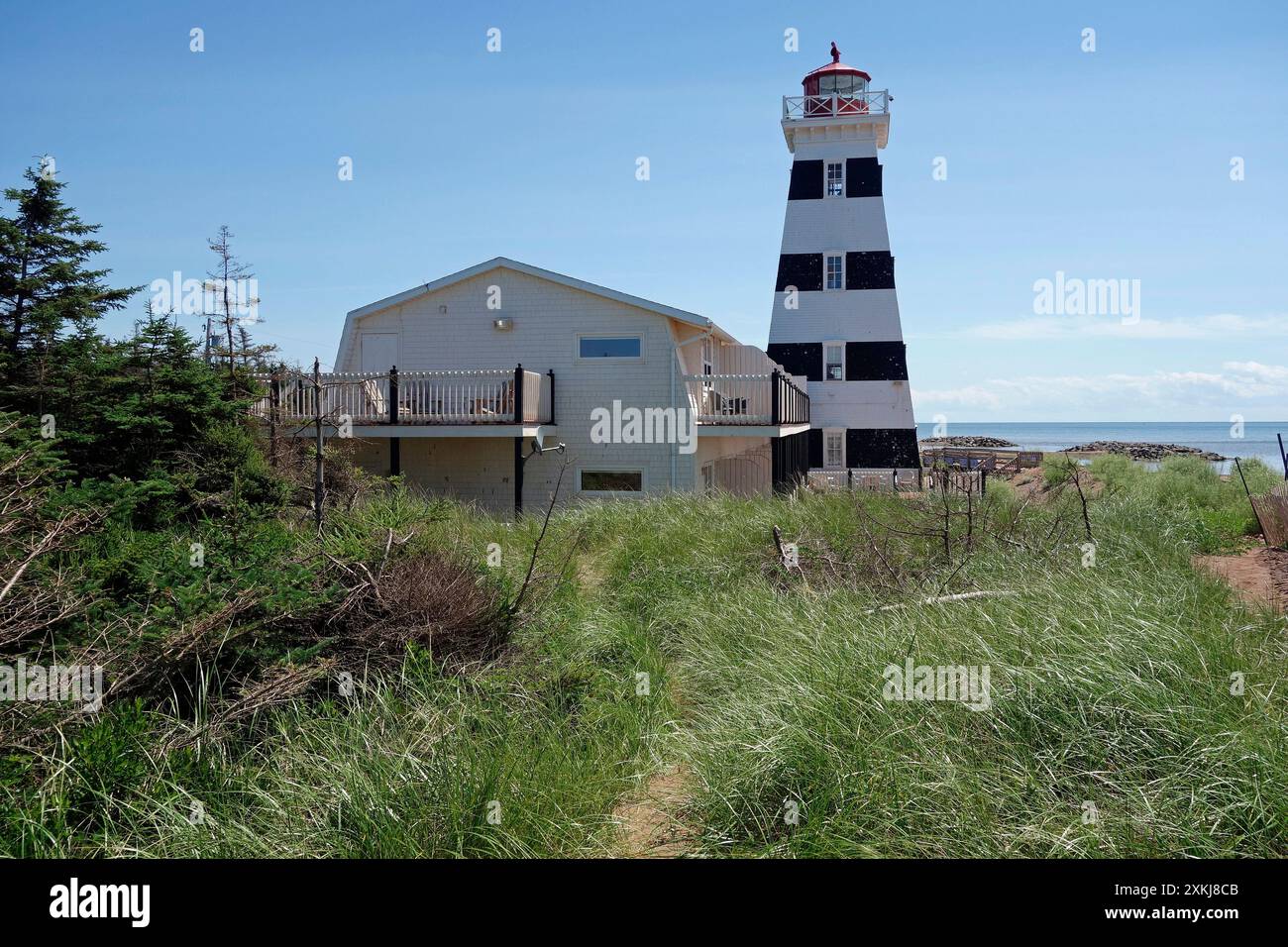 Phare de West point, musée, Île-du-Prince-Édouard, Canada, 2024, Î.-P.-É., plage, phare, phares, canadien, west point, parc provincial, ouest, Banque D'Images