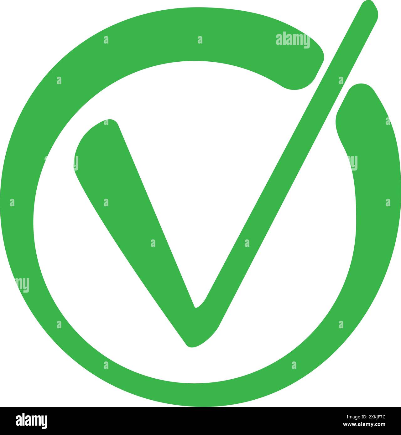 Vecteur de logo vert approuvé isolé dans un style plat pour l'élément de conception Illustration de Vecteur