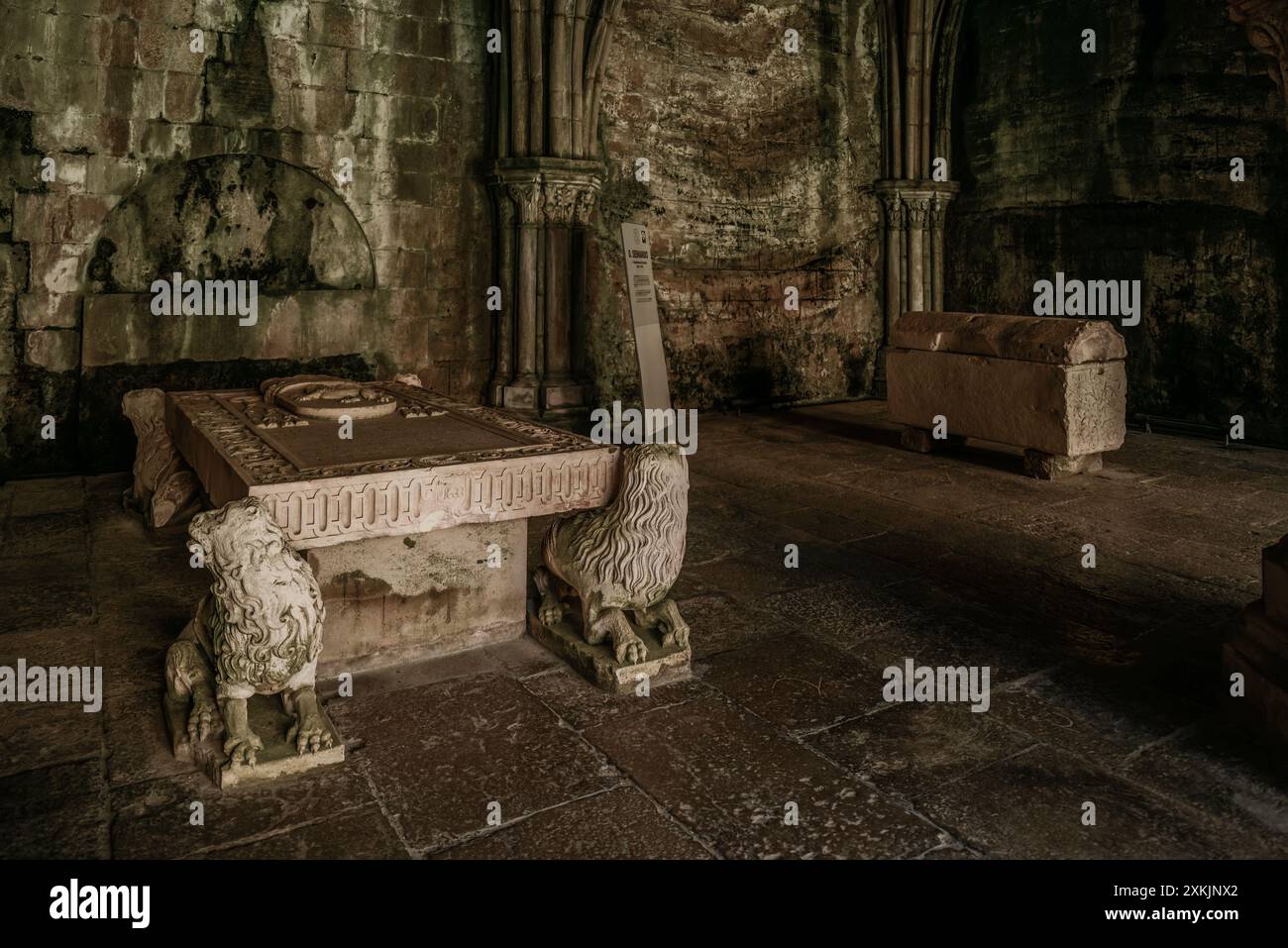 Dans la chapelle du cloître gothique de l'ancienne cathédrale (se Velha), le tombeau de Mgr Alfonso Castelo et le sarcophage de Don Sesnando sont la maison Banque D'Images