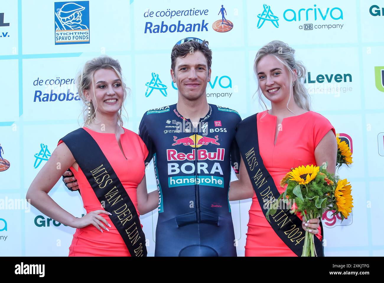 Surhuisterveen, pays-Bas. 23 juillet 2024. SURHUISTERVEEN, PAYS-BAS - 23 JUILLET : Danny van Poppel de Red Bull - Bora - Hansgrohe lors du match Profronde Surhuisterveen 2024 entre et le 23 juillet 2024 à Surhuisterveen, pays-Bas. (Photo de Pieter van der Woude/Orange Pictures) crédit : Orange pics BV/Alamy Live News Banque D'Images