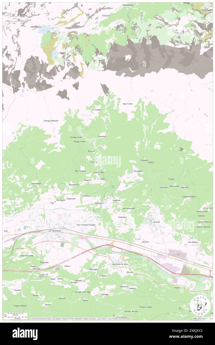 Chianocco, Turin, IT, Italie, Piémont, n 45 8' 54'', N 7 10' 11'', carte, Carthascapes carte publiée en 2024. Explorez Cartascapes, une carte qui révèle la diversité des paysages, des cultures et des écosystèmes de la Terre. Voyage à travers le temps et l'espace, découvrir l'interconnexion du passé, du présent et de l'avenir de notre planète. Banque D'Images