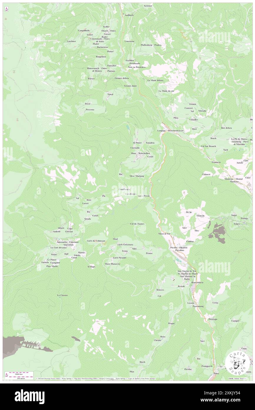 Costalungia, Bolzano, IT, Italie, Trentin-Haut-Adige, n 46 42' 17'', N 11 52' 27'', carte, Carthascapes carte publiée en 2024. Explorez Cartascapes, une carte qui révèle la diversité des paysages, des cultures et des écosystèmes de la Terre. Voyage à travers le temps et l'espace, découvrir l'interconnexion du passé, du présent et de l'avenir de notre planète. Banque D'Images