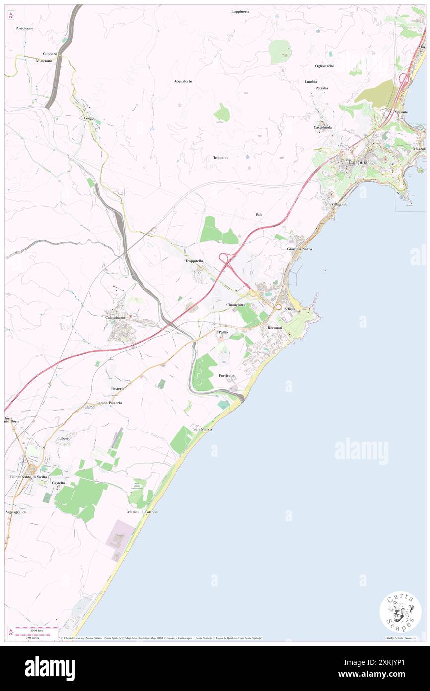 Alcantara, Messine, IT, Italie, Sicile, n 37 49' 16'', N 15 15' 5'', carte, Cartascapes carte publiée en 2024. Explorez Cartascapes, une carte qui révèle la diversité des paysages, des cultures et des écosystèmes de la Terre. Voyage à travers le temps et l'espace, découvrir l'interconnexion du passé, du présent et de l'avenir de notre planète. Banque D'Images