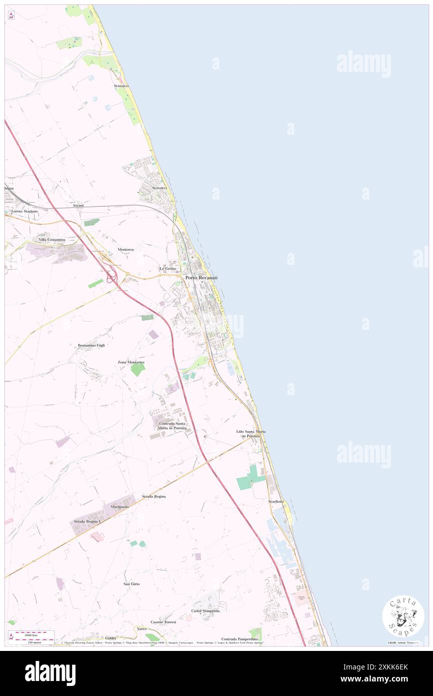 Hotel mondial, Provincia di Macerata, IT, Italie, les Marches, n 43 25' 36'', N 13 39' 59'', carte, Cartascapes carte publiée en 2024. Explorez Cartascapes, une carte qui révèle la diversité des paysages, des cultures et des écosystèmes de la Terre. Voyage à travers le temps et l'espace, découvrir l'interconnexion du passé, du présent et de l'avenir de notre planète. Banque D'Images